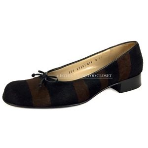 Salvatore Ferragamo Italy Horse Fur Striped Heel